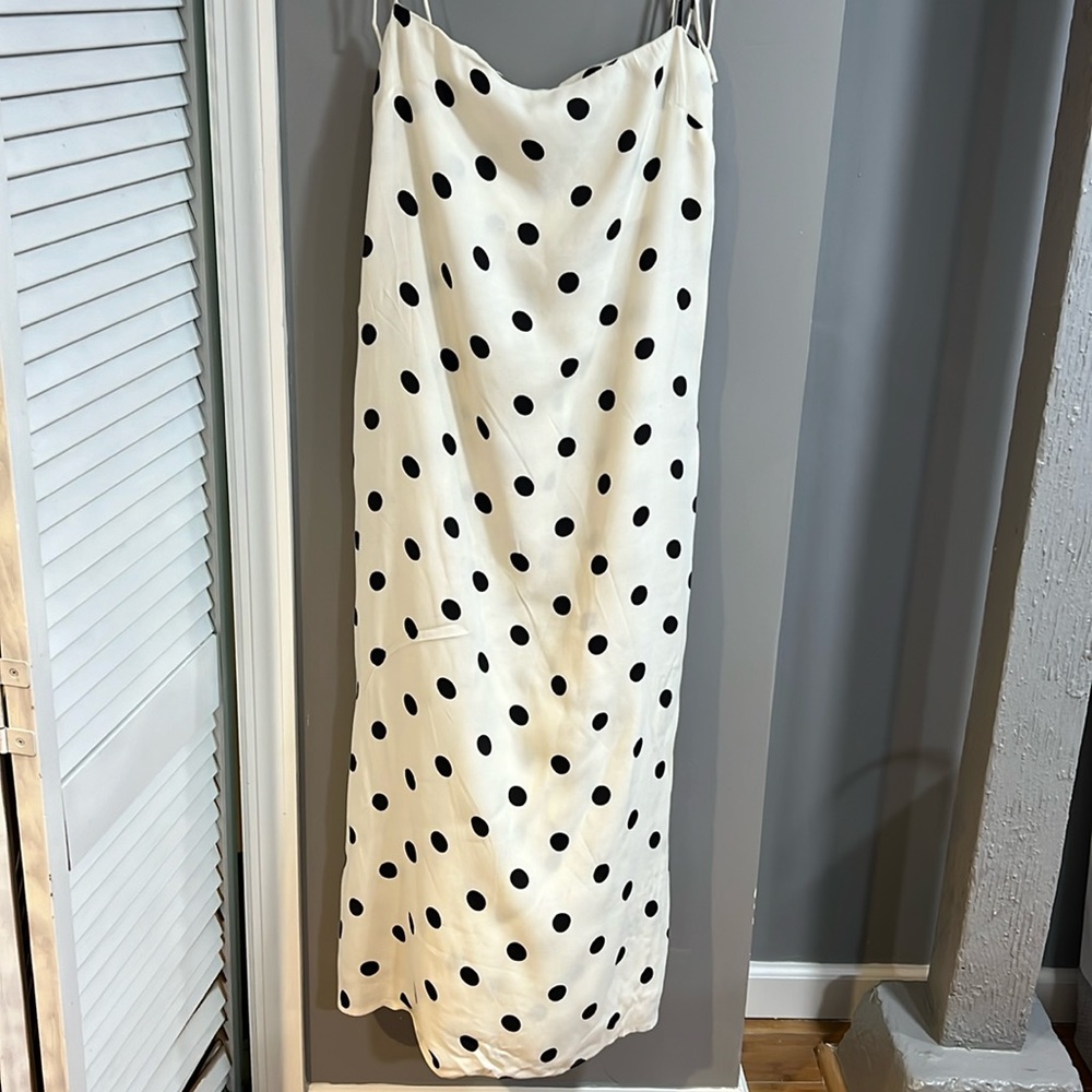 REFORMATION Black & White Polka Dot Dress